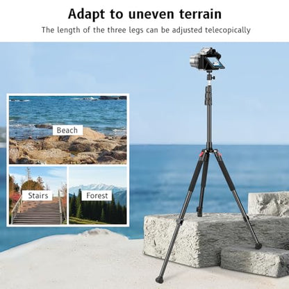 VICTIV Photography Light Stand, 6.56ft/200cm Adjustable Tripod Stand w Head | Compact Lighting Tripod Stand, Compatible with Ring Light, LED Video Lights, Softbox, Webcams, Strobe Light, Digital Camera