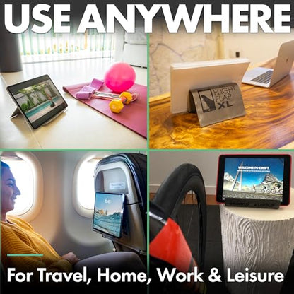 Flight Flap Airplane Tablet Holder, Flexible Cell Phone and Tablet Holder Extra Large, Folding Cellphone Stand for Desk, Kindle, Bed, Airplane Gadgets Long Travel Essentials (Gray) - color: Gray, size: Extra Large