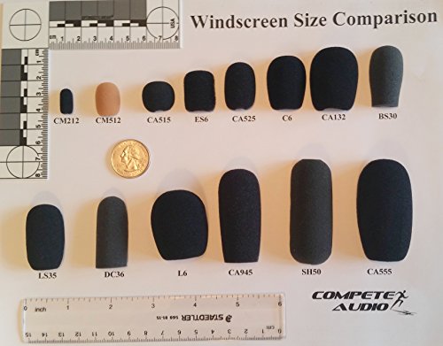 L6 Larger Foam Microphone Windscreens (Microphone Covers) 6-Pack Desktop/Headset Fitness Instructor/Gamer Pack Black
