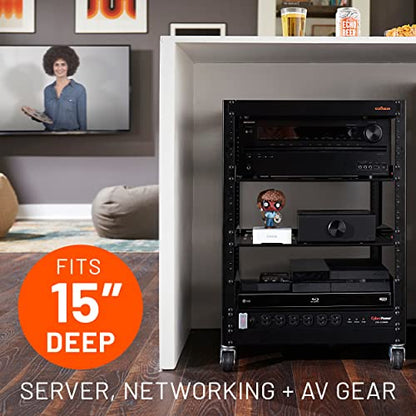 ECHOGEAR 3U Rack Shelf - Universal Design Works with Any Rack - Holds 75bs of Servers, Network Gear, or AV Equipment - 15" Deep Steel Shelf with Ventilated Design - Install Hardware Included - size: 3U Rack Shelf