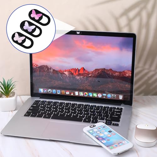 3 Pcs Webcam Cover Slide Butterfly Design Ultra-Thin Laptop Camera Cover Slide Web Cam Privacy Blocker for Desktop Laptop Computer Smartphone Tablet to Protect Your Privacy and Security