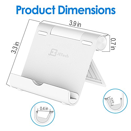 JETech Tablet Stand, Adjustable Portable Desktop Holder, Foldable Dock for iPad/iPad Pro/Air/Mini, Galaxy Tab A8/A7 Lite/A7/S8/S7, Kindle, Tab/Phones(4-11"), Sliver - color: Silver