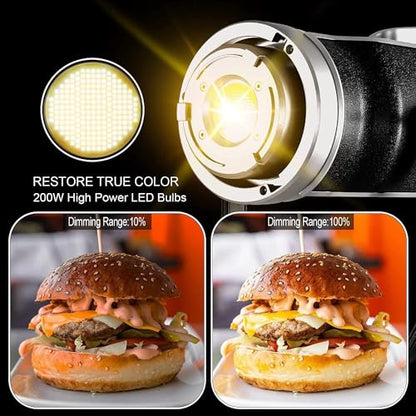 GVM 200W LED Video Light with Lantern Softbox, SD200D Photography Studio Lighting Kit with Bluetooth/DMX Control, 93000lux@0.5m 3200K-5600K Bi-Color Continuous Output Lighting for YouTube