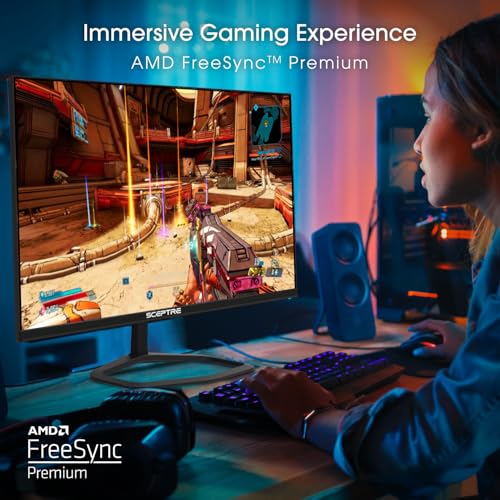 New! Sceptre 24.5-inch Gaming Monitor 240Hz 1ms DisplayPort x2 HDMI x2 100% sRGB AMD FreeSync Premium Build-in Speakers, Machine Black 2026 (E255B-FWD240 Series) - style: 2025 25" 240Hz