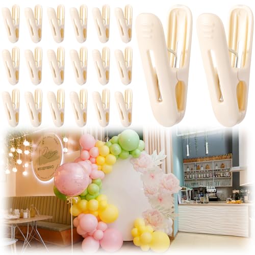 LemonRoad 20 Pack Balloon Arch Clips Plastic Spring Clamps 2.4 Inch Heavy Duty Clip for Balloon Arch Kit Birthday Decoration Crafts Backdrop Woodworking Photography Studios (Milky White) - color: Milky White