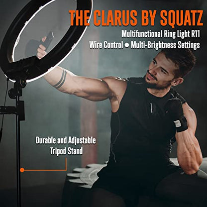 SQUATZ 11’’ LED 12W Selfie Ring Light with Wired Control, 3 Color Modes, 10 Brightness Levels, Tripod Stand with 6 Sections, Phone Holder, Adjustable Brightness Levels for Influencers, YouTube, TikTok