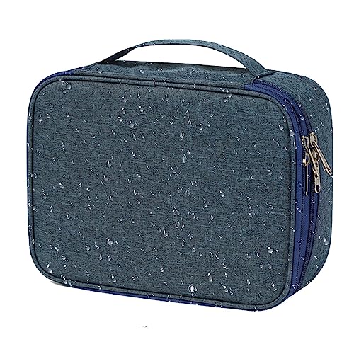 Cable Organizer Travel, 3 Tier Bag for Storing Electronics, Large Capacity Organizer Bag for Cables, Camera, Mouse, Hard Drives, Batteries, Chargers - color: Navy Blue