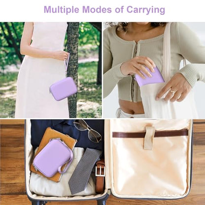 Canboc Carrying Case for Kodak PIXPRO FZ55/ FZ45 16MP Digital Camera, FZ45 Video Vlogging Camera Bag, Mesh Pocket fit Cable, SD Card, Purple (Case Only) - color: Small-Purple