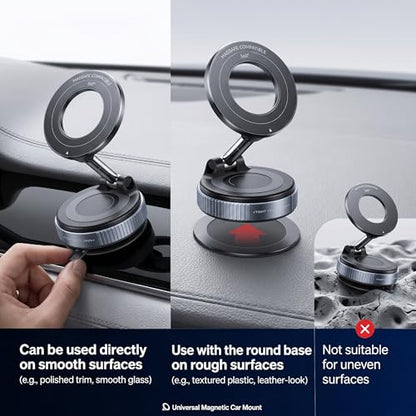 Magnetic Car Phone Mount for Magsafe 88LBS Ultra Suction Cell Phone Holder for Car Dashboard 360° Adjustable Vacuum Car Phone Holders for Your Car Compatible with iPhone 17-12 Pro Max