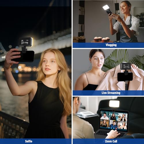 NEEWER Entry Level Version LED Selfie Light, 54 LEDs Plastic Clip on Phone Fill Lighting for iPhone, CRI88 650mAh, Portable for Computer Laptop Webcam Zoom Video Conference Makeup Recording, N8
