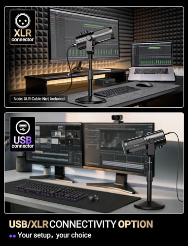 FIFINE AmpliTank TANK6S Vocal-Dynamic-Microphone, XLR-USB-Podcast-Microphone with Desktop Stand, Mute Button, Volume Knob, Studio Metal Built, Streaming-Mic for Content Creation, Music Recording - size: TANK6S