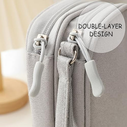 Electronic Organizer Travel Cable Accessories Bag, Electronic Organizer Case, Electronic Accessories Organizer Bag, Double-Layer Space Black