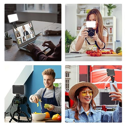 King Ma Portable Selfie Phone Light, 3 Modes LED Clip on Light Rechargeable Video Light for Phone Pictures, TikTok Vlog, Computer Laptop Video Conferencing