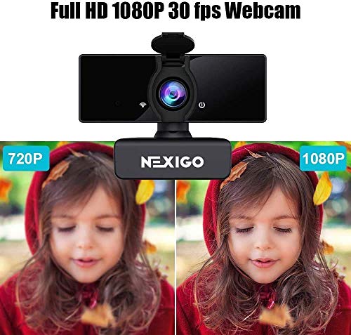 NexiGo N660 1080P Business Webcam with Dual Microphone & Privacy Cover, USB FHD Web Computer Camera, Plug and Play, for Zoom/Skype/Teams Online Teaching, Laptop MAC PC Desktop (Renewed) - style: 1080P Webcam