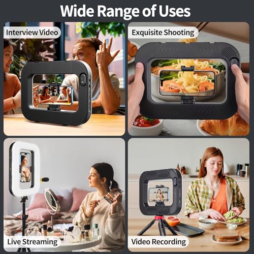 yAyusi Cell Phone Light for Video Recording, Handheld Phone Stabilizer with Light, 8000mAh LED Selfie Phones Ring Light with Phones Holder, Smartphone Video Rig for Camera, Action Camera, Vlog, TikTok - size: Clip