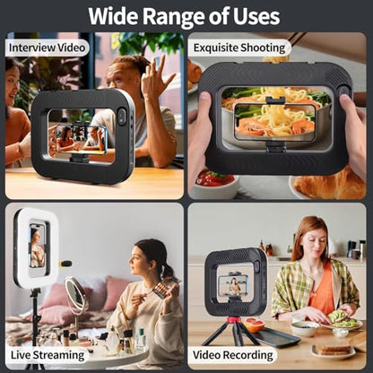yAyusi Cell Phone Light for Video Recording, Handheld Phone Stabilizer with Light, 8000mAh LED Selfie Phones Ring Light with Phones Holder, Smartphone Video Rig for Camera, Action Camera, Vlog, TikTok - size: Clip