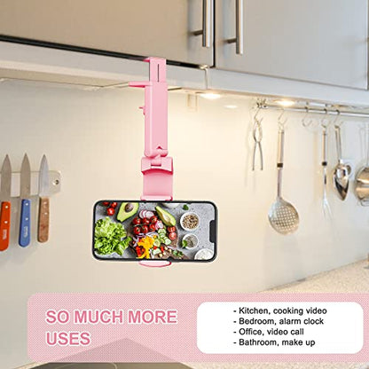 Perilogics Airplane Phone Holder Mount Universal in Flight Hands Free Viewing with Multi-Directional Dual 360 Degree Rotation (Black/Pink) - color: Black / Pink