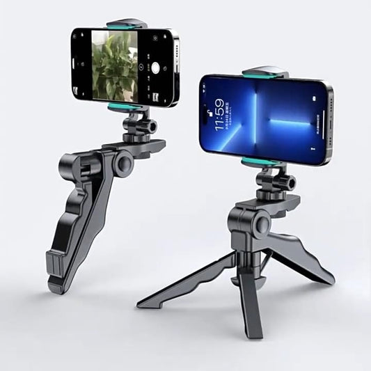 Tripod Mini Flexible Phone Tripod Stand Vlog Selfie Stick with PhoneHolder, Mini Foldable Fandheld Phone Stand Compatible with iPhone Samsung Google,Black - color: Black, size: Tripod Stand