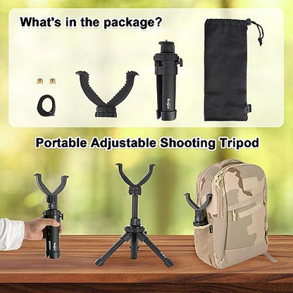 HUNTPAL Portable Shooting Stick Tripod Gun Rest | Portable, Adjustable Height, Compact Aluminum Construction, For Range Table Shooting Target Practice - color: Tripod-672: 7.5"-15"