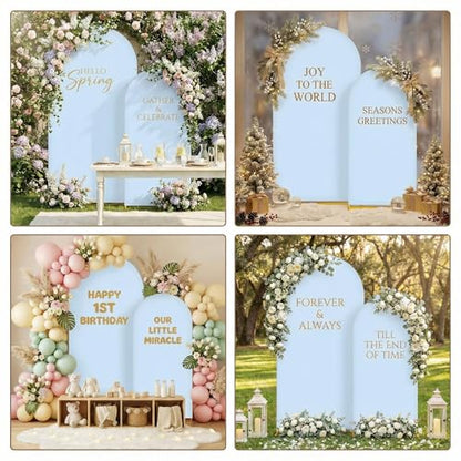 Toolterritary Metal Arch Backdrop Stand and Cover Set, 8FT, 6.6FT Party Backdrop, Easy to Assemble, Backdrop Stand for Parties, Birthday, Baby Shower - color: Blue, size: 8ft, 6.6ft