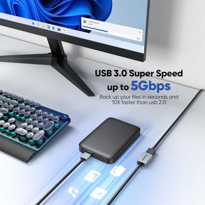 USB Extension Cable 1FT 2Pack, Short USB A 3.0 Extender Cord 5Gbps High Speed Data Transfer & Charging Male to Female Braided for TV Flash Drive Keyboard Mouse Webcam Printer Monitor - size: 1 Feet, style: 2 Pack