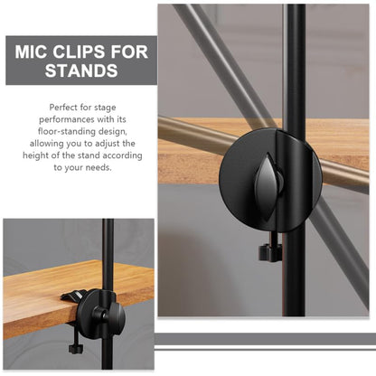 Hemobllo Mic Clamp 3.93X2.75In Microphone Holder Clip with 360 Rotating Knob for Boom Arm Desk Mount Adjustable Mic Stand Clamp for Recording Streaming Podcasting
