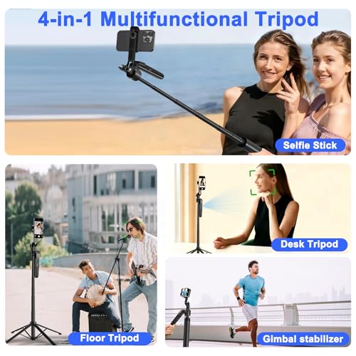 Auto Face Tracking Tripod for iPhone with Light 70.9” Selfie Stick Tripod Stand Follows Your Movement 360°Phone Camera Tripod with Wireless Remote for Content Creator Vlog Live Stream Video Recording - style: B181-Auto Face Tracking Tripod with 2 Ring Lig
