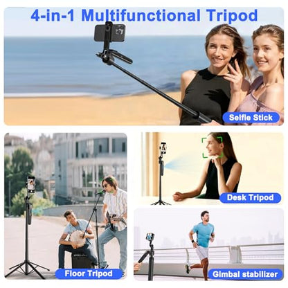 Auto Face Tracking Tripod for iPhone with Light 70.9” Selfie Stick Tripod Stand Follows Your Movement 360°Phone Camera Tripod with Wireless Remote for Content Creator Vlog Live Stream Video Recording - style: B181-Auto Face Tracking Tripod with 2 Ring Lig