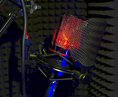MXL 990 Condenser Microphone for Podcasting, Singing, Home Studio Recording, Gaming & Streaming | Red LED lights | XLR | Large Diaphragm (Blaze) - style: BLAZE