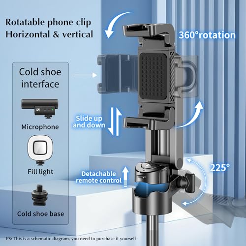 Mini Selfie Stick Tripod, Extendable Grip Phone Tripod with Detachable Remote Pocket Size, 4-in-1 Mini Phone Grip, 10m Wireless Shutter, Vlog Livestreaming Photography （Black） - style: Black