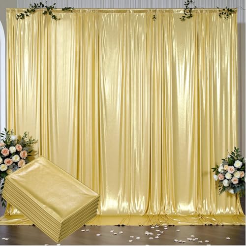 Outpain 30x10ft Gold Sequin Backdrop Curtains, Wrinkle Free Glitter Backdrop Drapes for Wedding Parties Photography Stage Decor, Non-Shedding 6 Panels Set (5x10ft Each) - color: Gold, size: 5'(W) x 10'(H), 6 panels