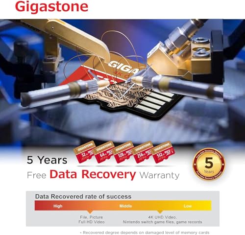 [5-Yrs Free Data Recovery] Gigastone 512GB Micro SD Card, 4K Camera Pro, A2 V30 UHS-I U3 C10, Up to 150/120MB/s, for Smartphone, GoPro, Action Cam, 4K UHD Video, with Adapter & USB-C Card Reader - color: 512GB 4K Camera Pro 1-Pack + USB C Card Reader
