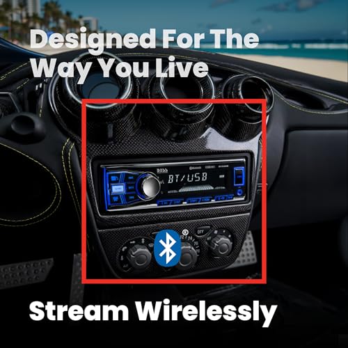BOSS Audio Systems 611UAB Car Stereo - Single Din, Bluetooth, No CD DVD Player, AM/FM Radio Receiver, Aux Input, USB - style: 611UAB Bluetooth