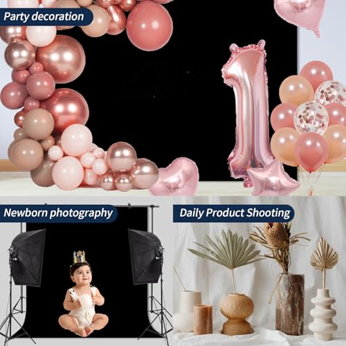 Black Backdrop Virtual Black Background Sheet Fabric Wrinkle Resistance Photo Background for Photo Studio Shooting Props 10x10FT - color: Black, size: 10x10FT