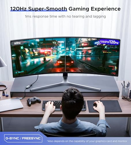 4K DisplayPort to HDMI Adapter, Uni-Directional WARRKY [4K UHD, Metal Case, Gold-Plated Pins] Display Port 1.2 Source to HDMI 2.0 Monitor Converter Compatible for HP, AMD, NVIDIA. Male to Female | Uni-Directional Dp → HDMI, 1440p at 60hz, 1080p at 120hz,