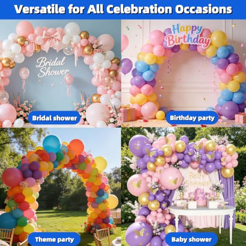 10 Pack Transparent Balloon Arch Clips, 3.5" Backdrop Spring Clamps with 200 Stretchy Rubber Bands for DIY Birthday Wedding Balloon Arch Party Decorations, Photo Studio & Craft Supplies