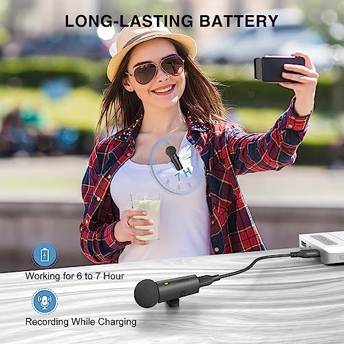 FIFINE Wireless Lavalier System with 2 Microphones, Lapel Mic Clear Sound for YouTube Video Interview Vlog, Dual Mini Mic with Type C Receiver for Android Phone/Tablet/Iphone15(USB C) Laptop-M8