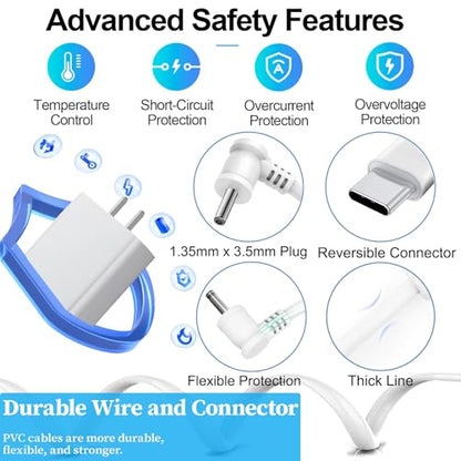 2-Pack Ring Stick up Camera Power Cord Compatible with Ring Stick Up Cam Battery/Plug-in 3rd Gen/2nd Gen & Pan Tilt Stick Up Camera, Indoor/Outdoor Weatherproof Power Cord (4m/13.1ft) White