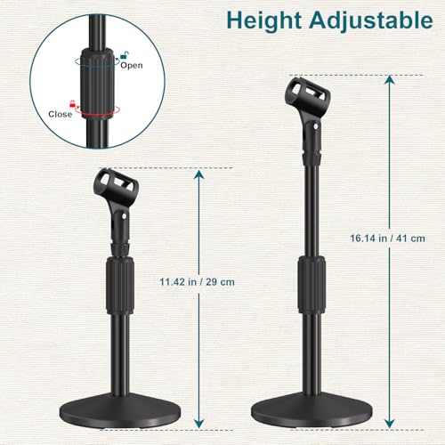 Desktop Microphone Stand,Adjustable Height Mic Stand with Pop Filter Shock Mount Mic Clip 3/8" to 5/8" Adapter,Compatible with AT2020|AT2035|AT2040|QuadCast S|Razer Seiren X| Blue Snowball |Shure - size: Mic Stand with Pop Filter