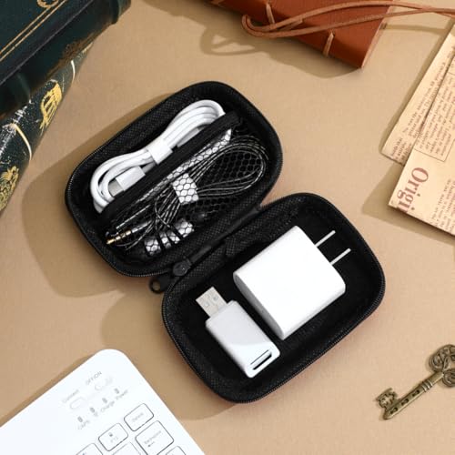 Lurrose Travel Digital Carrying Pouch Small Portable Storage Bag for Data Cable Charger Usb Cord Organizer with Shockproof Water Resistant Zipper Case 4.72X3.34X1.57In