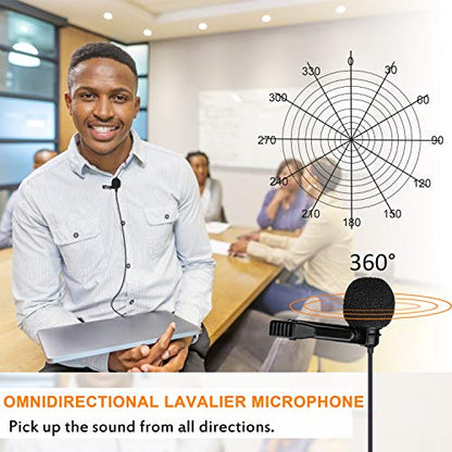 COMICA CVM-SM-O1 Lavalier Lapel Microphone, Omnidirectional TRS Clip-on Condenser Mic Compatible with DSLR Camera BoomX-D/Sennheiser and Other Wireless Transmitter,Lav Mic for Video Recording