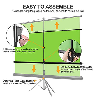 EMART 79 x 71in Green Screen Stand, Professional Chromakey Background with Auto-Locking Frame, Collapsible Portable Backdrop with Adjustable Tripod, Fast Fold Designed for Photography, Stream, Video