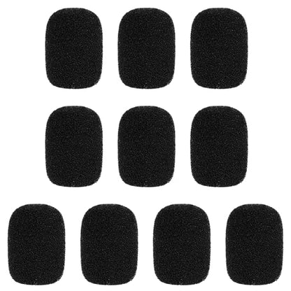 10 Pack Mini Size Lapel Headset Microphone Windscreen Foam Cover, High Density Mic Headset Cover Mini Size Foam Microphone Windscreen for Headset Lavalier Microphones Noise Reduction(Black)