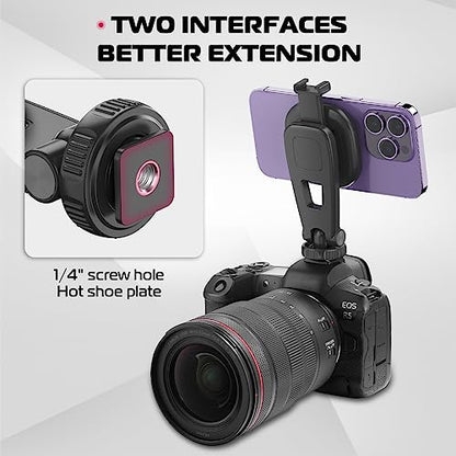 ULANZI Magnetic iPhone Tripod Mount MA23, Magnet Phone Holder Adapter Tripod Attachment Compatible with MagSafe Only for iPhone 12 13 14 15 16 Plus Pro Max All Series | Cold Shoe Mount for Tripod Attachment, Magnet Phone Holder w 360° Rotation 1/4'' Screw