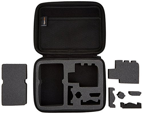 Amazon Basics Small Portable Protective Carrying Case for GoPro and Action Camera, Padded with Secure Handle, 9 x 7 x 2.5 inches, Black