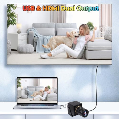 SVPRO 4K 60fps Streaming Camera with 4X Optical Zoom & Manual Focus, HDMI/USB 3.0 Webcam for PC/Mac - Live Broadcast/OBS/Monitoring, 2.8-12mm CS Mount Lens - color: Camera with 2.8-12mm Lens