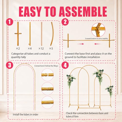 2 Pack Arch Backdrop Stand (7.2FT/6FT), Balloon Arch Stand, Metal Background Arch Stand, Backdrop Arch Frame, Wedding Arch for Backdrop - color: Arch with No Cover-(7.2FT/6FT)