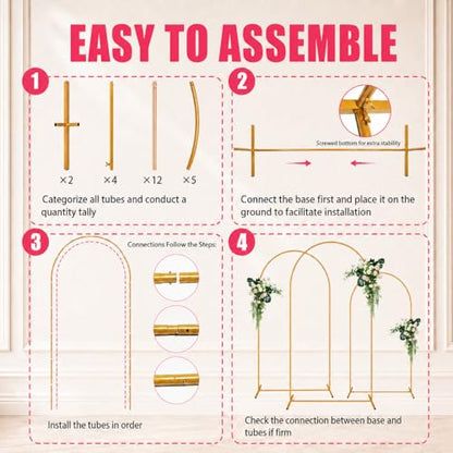2 Pack Arch Backdrop Stand (7.2FT/6FT), Balloon Arch Stand, Metal Background Arch Stand, Backdrop Arch Frame, Wedding Arch for Backdrop - color: Arch with No Cover-(7.2FT/6FT)