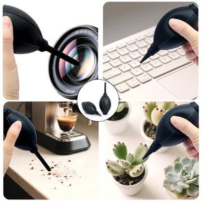 Silicone Soft Tip Manual Air Blower,Dust Cleaner for DSLR,Camera Lens,Camera Sensor,LCD,Keyboard,Watch,Coffee Machine,Cleaning Air Blower (Long+Short Nozzle) - size: Long+Short Nozzle