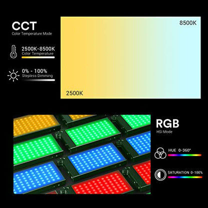 Godox M1 RGB Mini Creative Light,Led Video Light,13W 2500k-8500k Adjustable,CRI97 TLCT 97 RGB 0-360 Full Color,Music Beats Light Function and 40 FX Lighting Effects with Aluminum Alloy Shell(Green) - color: Green